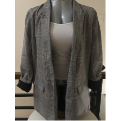 Checkered Gray Blazer for Ladies