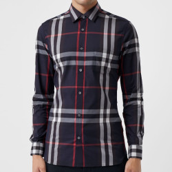 BURBERRY Burberry 22SS men s lapel plaid long-sleeved shirt