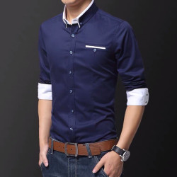 Emw Korean Minimalist Long SLeeves Polo