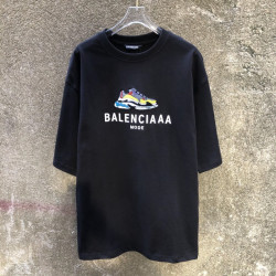 Aimenpan original Balenciaga toothbrush embroidered master shoes men's and women's loose large size cotton short sleeve t-shirt half sleeve